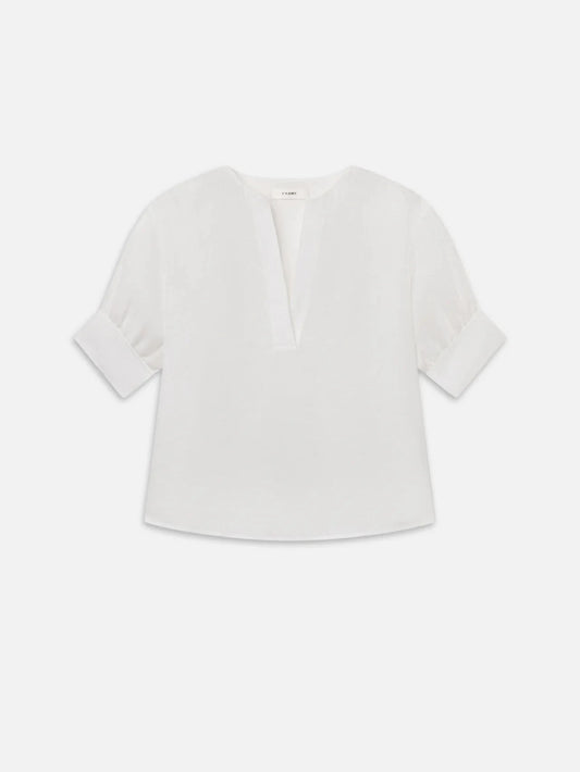 Linen V-Neck Popover Top-Tops/Blouses-Uniquities