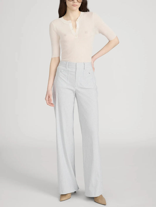 Stripe Modernist Pocket Trouser-Denim-Uniquities