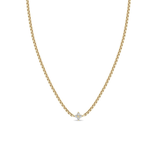 14k Prong Diamond Quad Chain Necklace-Jewelry-Uniquities