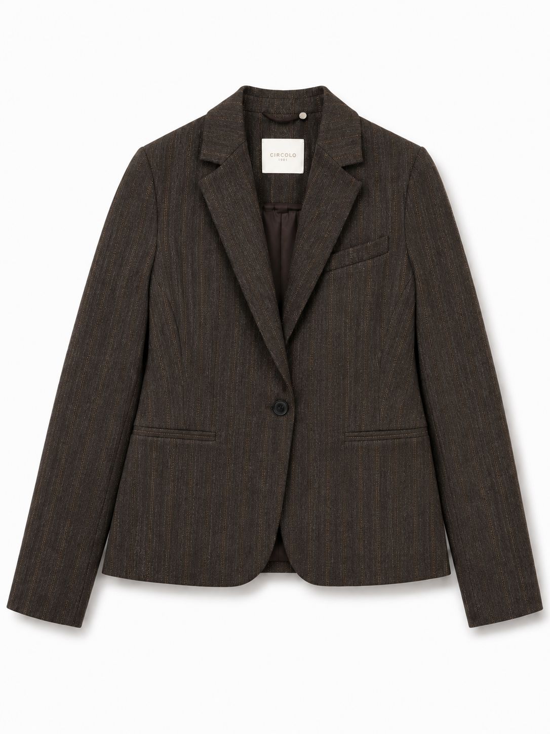 Stripe One Button Blazer Jackets Circolo