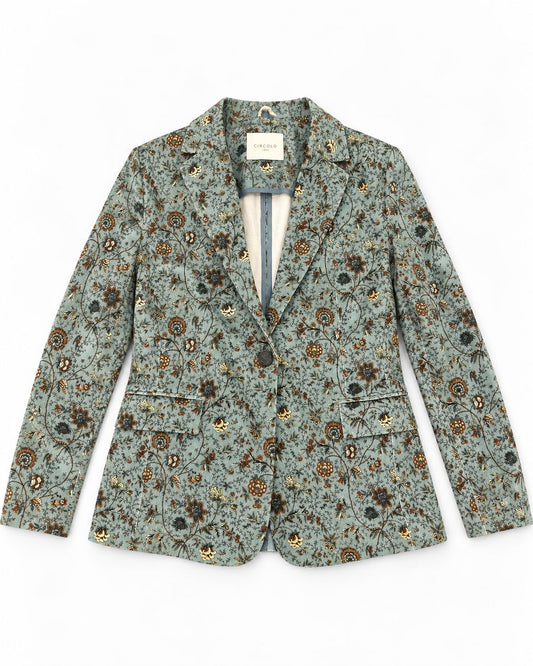 Floral Cord Blazer-Jackets-Uniquities