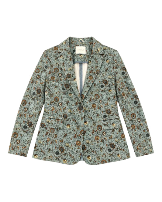 Floral Cord Blazer-Jackets-Uniquities