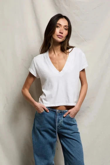 Alanis Recycled V-Neck Tee-Tee Shirts-Uniquities