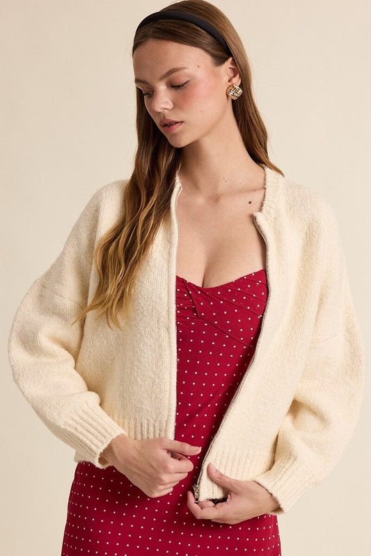 Zip Knit Cardigan-Sweaters-Uniquities