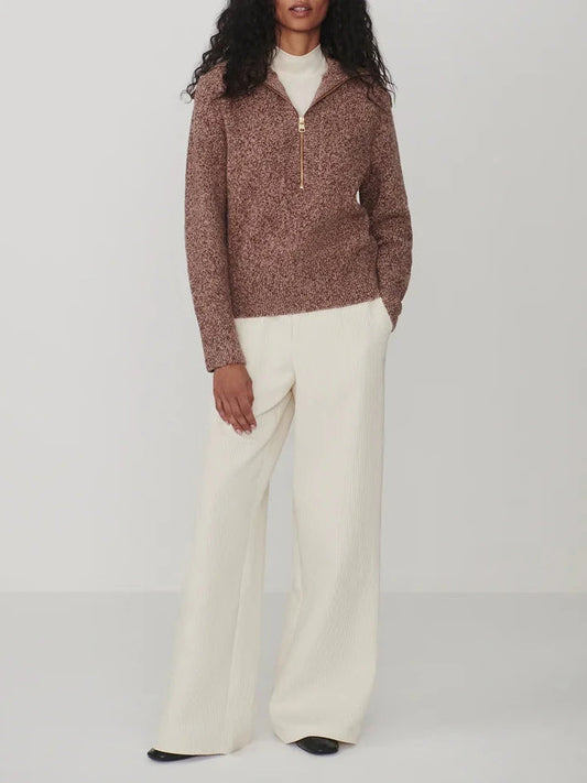 Sherida Half Zip Knit-Sweaters-Uniquities