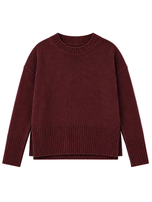 Boxy Solid Crew-Tops/Blouses-Uniquities