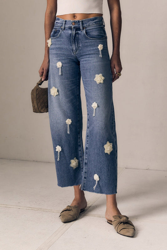 Flower Nomad Mid-Rise Ankle Jeans-Denim-Uniquities