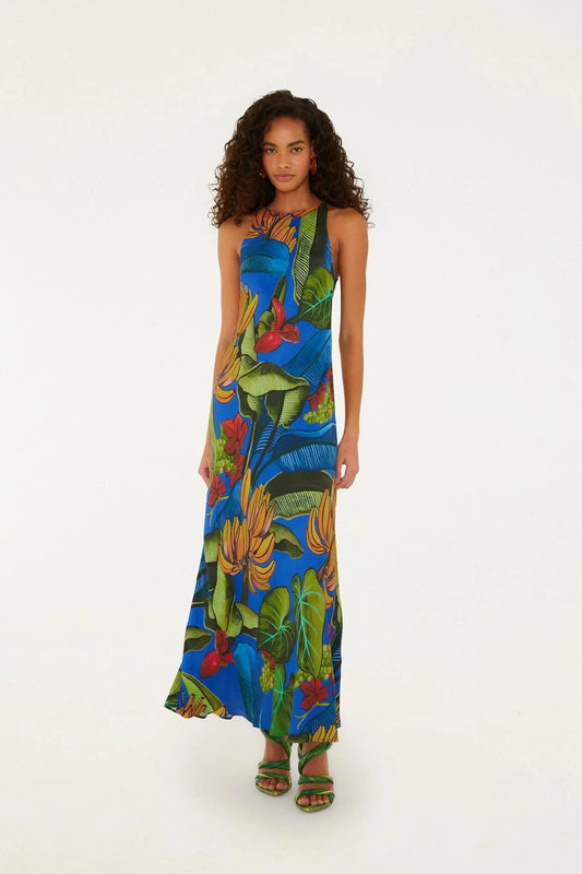 Banana Grapes Maxi Dress-Dresses-Uniquities