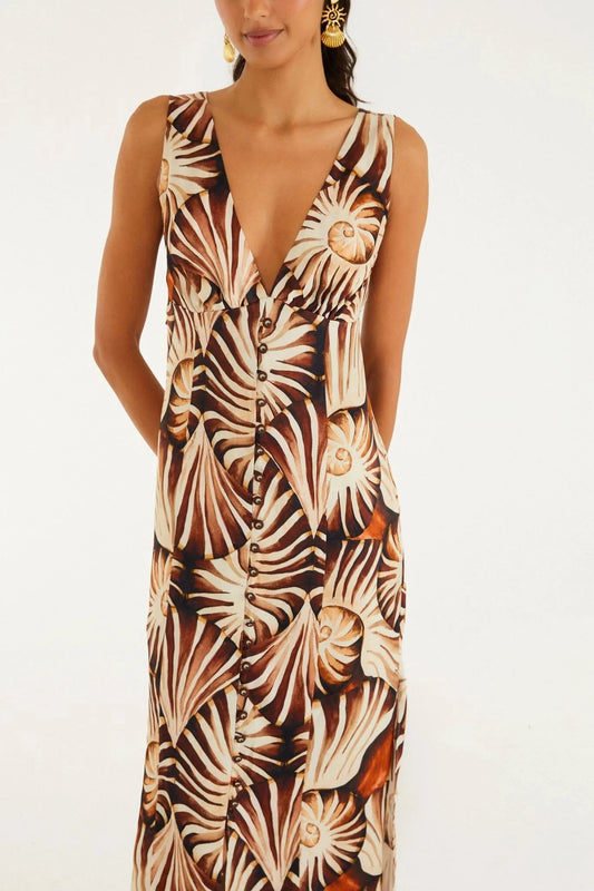 Ammonite Multicolor Midi Dress Dresses Farm Rio