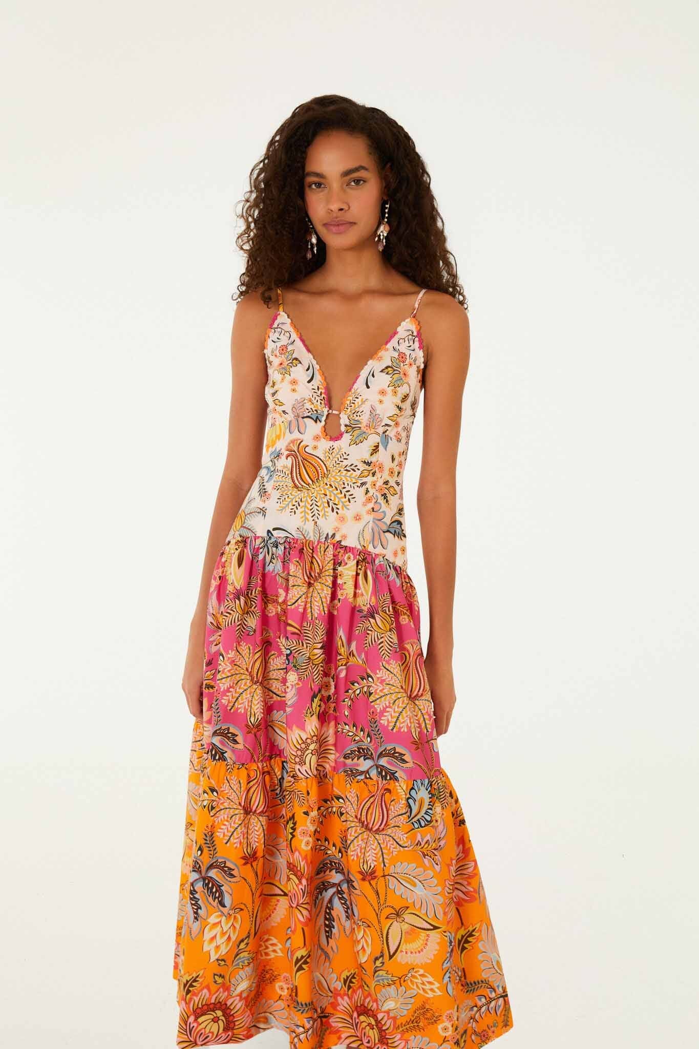 Ligia Floral Mix Maxi Dress-Dresses-Uniquities