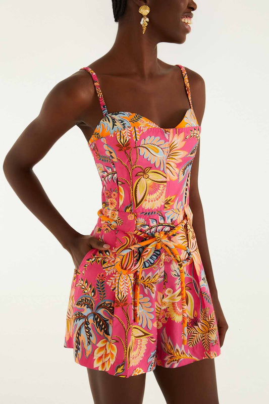 Ligia Floral Mini Jumpsuit-Jumpsuits & Rompers-Uniquities