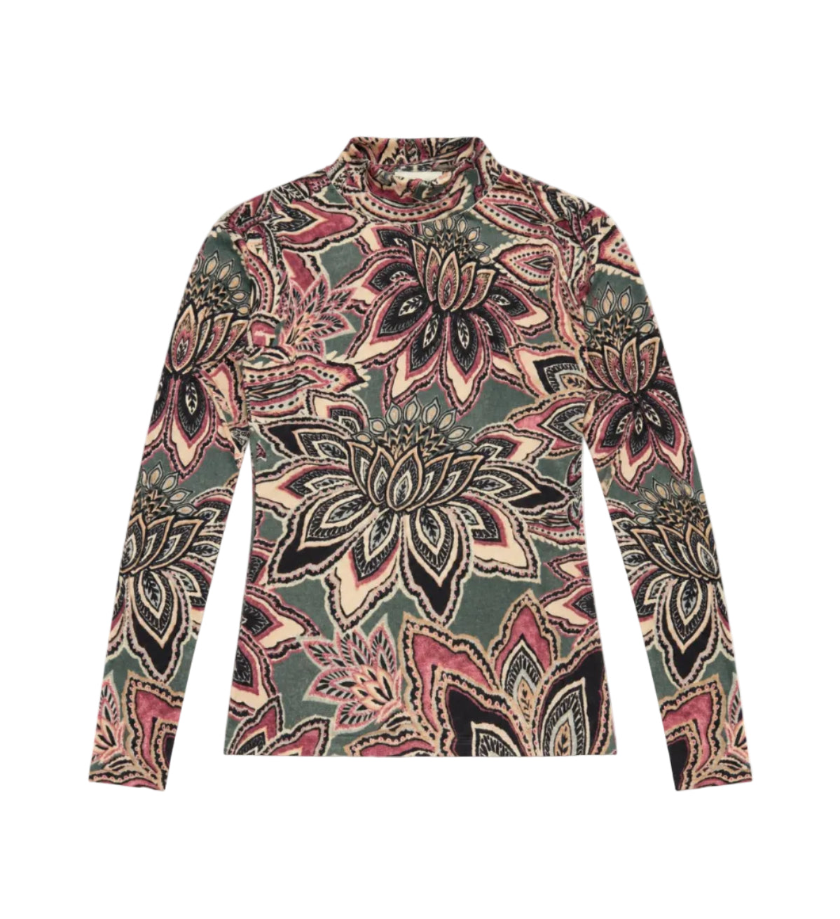 Tapestry Flower Knit Layer Top-Tops/Blouses-Uniquities