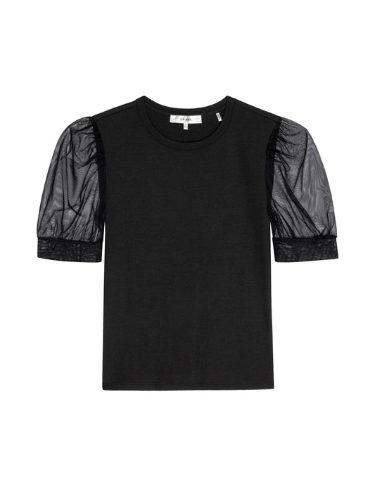 Tulle Sleeve Top-Tops/Blouses-Uniquities