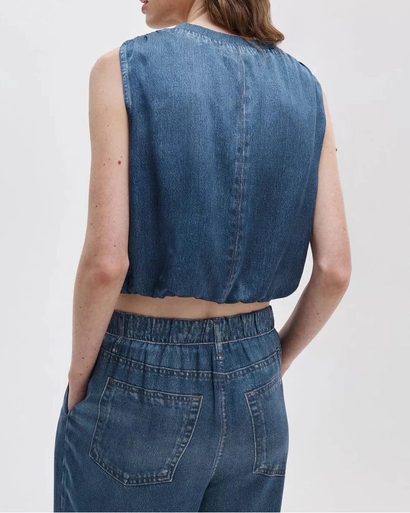 Miramar Satin Mica Bubble Top-Tops/Blouses-Uniquities