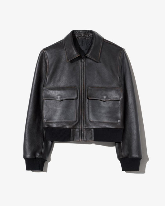 Redley Leather Bomber Jacket-Jackets-Uniquities