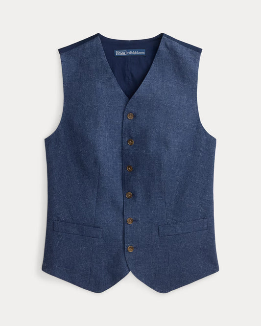 Linen-Cotton Twill Vest-Tops/Blouses-Uniquities
