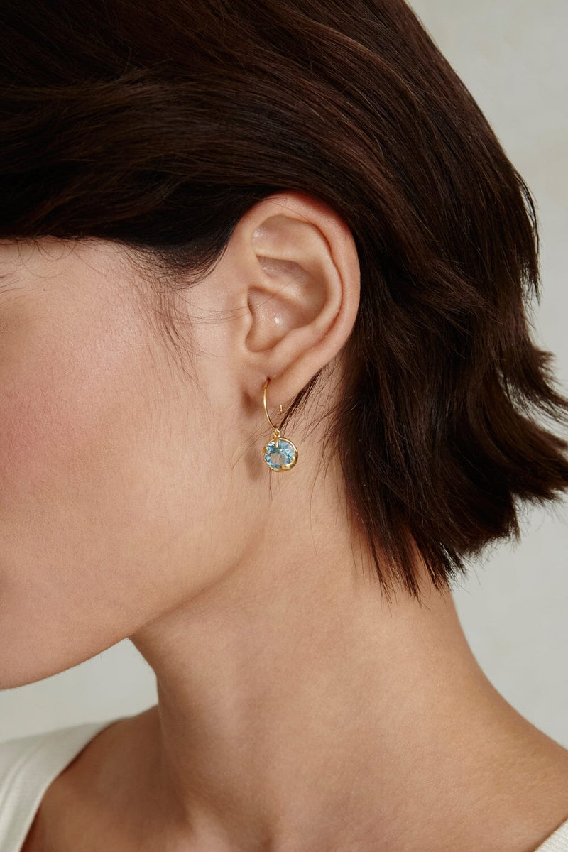 Aquamarine Drop Crystal Earrings-Jewelry-Uniquities