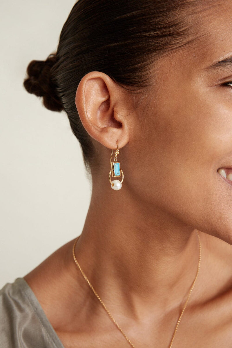 Bezel Wrapped Drop Earrings-Jewelry-Uniquities