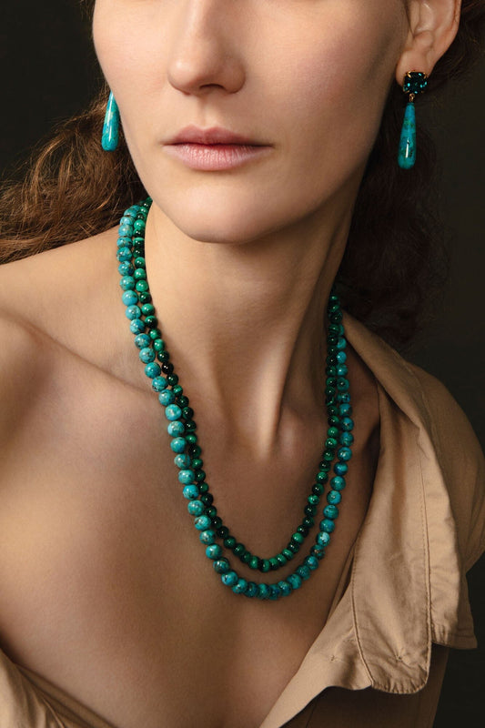 Compressed Turquoise Drop Earrings-Jewelry-Uniquities