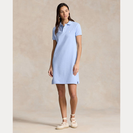 Cotton Mesh Short Sleeve Polo Dress-Dresses-Uniquities