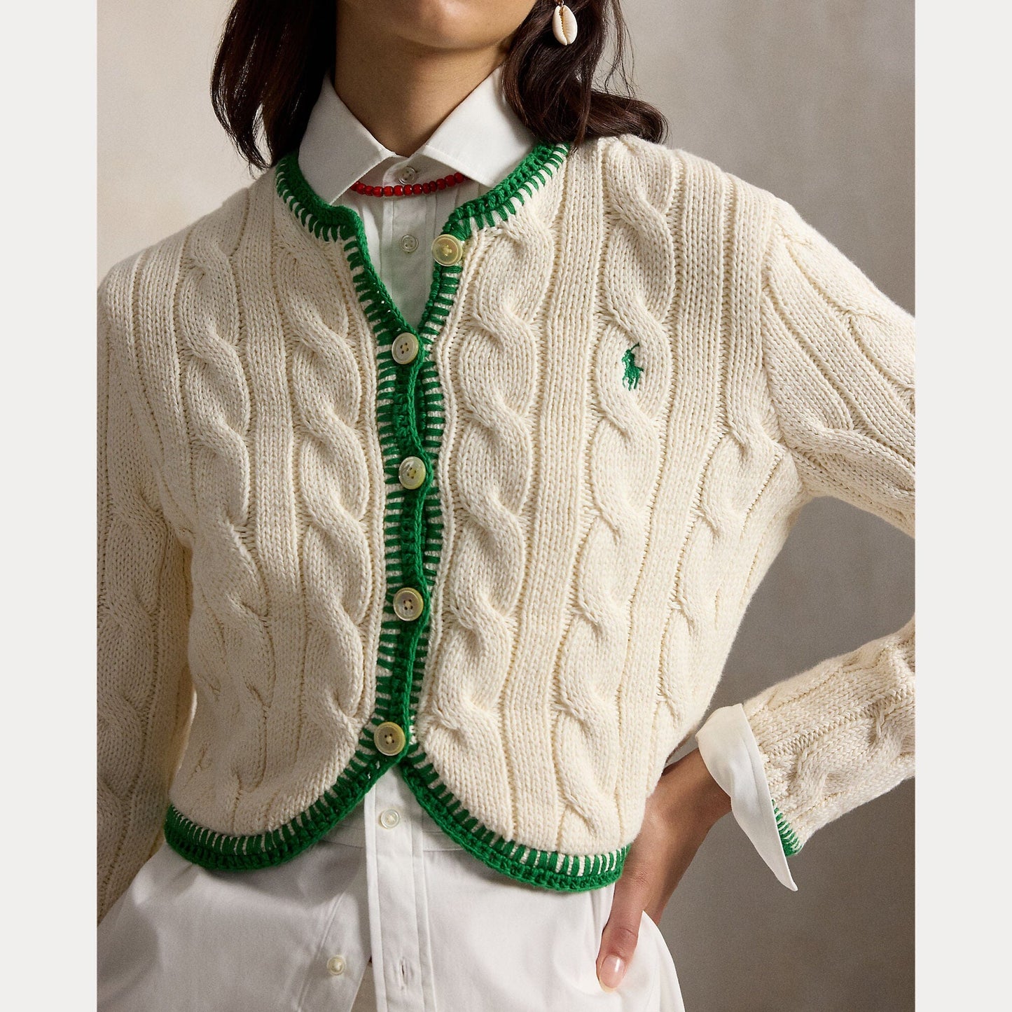 Cotton Long Sleeve Crew Neck Cardigan-Sweaters-Uniquities