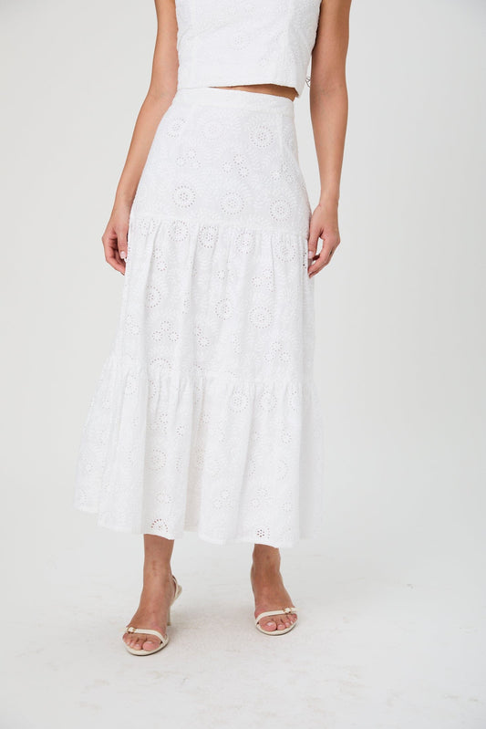 Svea Eyelet Maxi Skirt-Bottoms-Uniquities