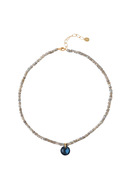 Blue Crystal Pendant Necklace-Jewelry-Uniquities