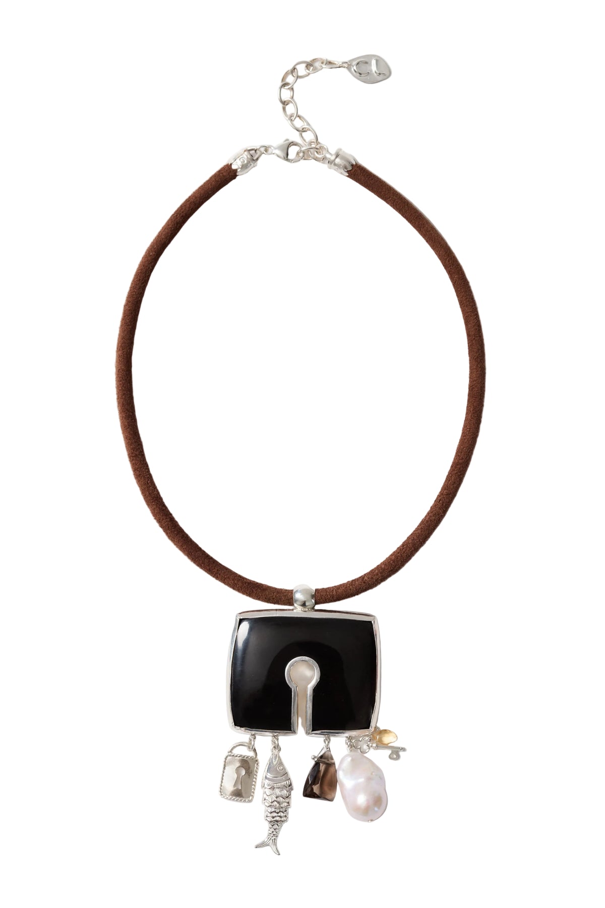 Black Horn Charm Necklace