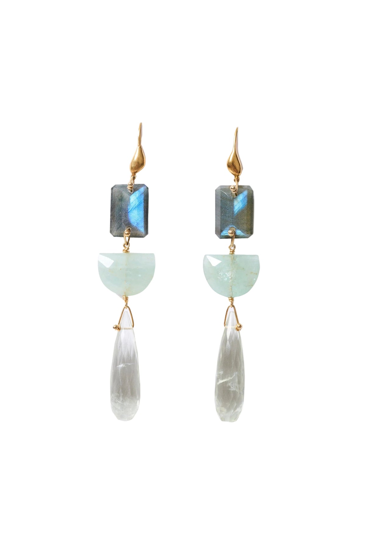 Labradorite Mix Drop Earrings-Jewelry-Uniquities