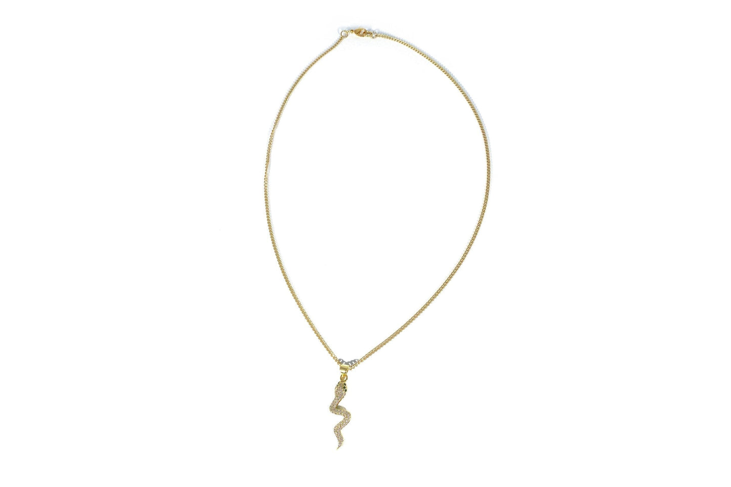 Pave Crystal Snake Necklace-Jewelry-Uniquities