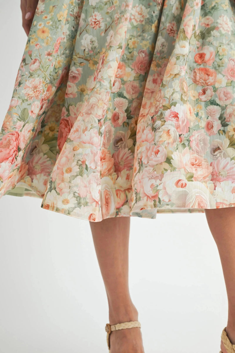 Amelia Flora Midi Dress-Dresses-Uniquities