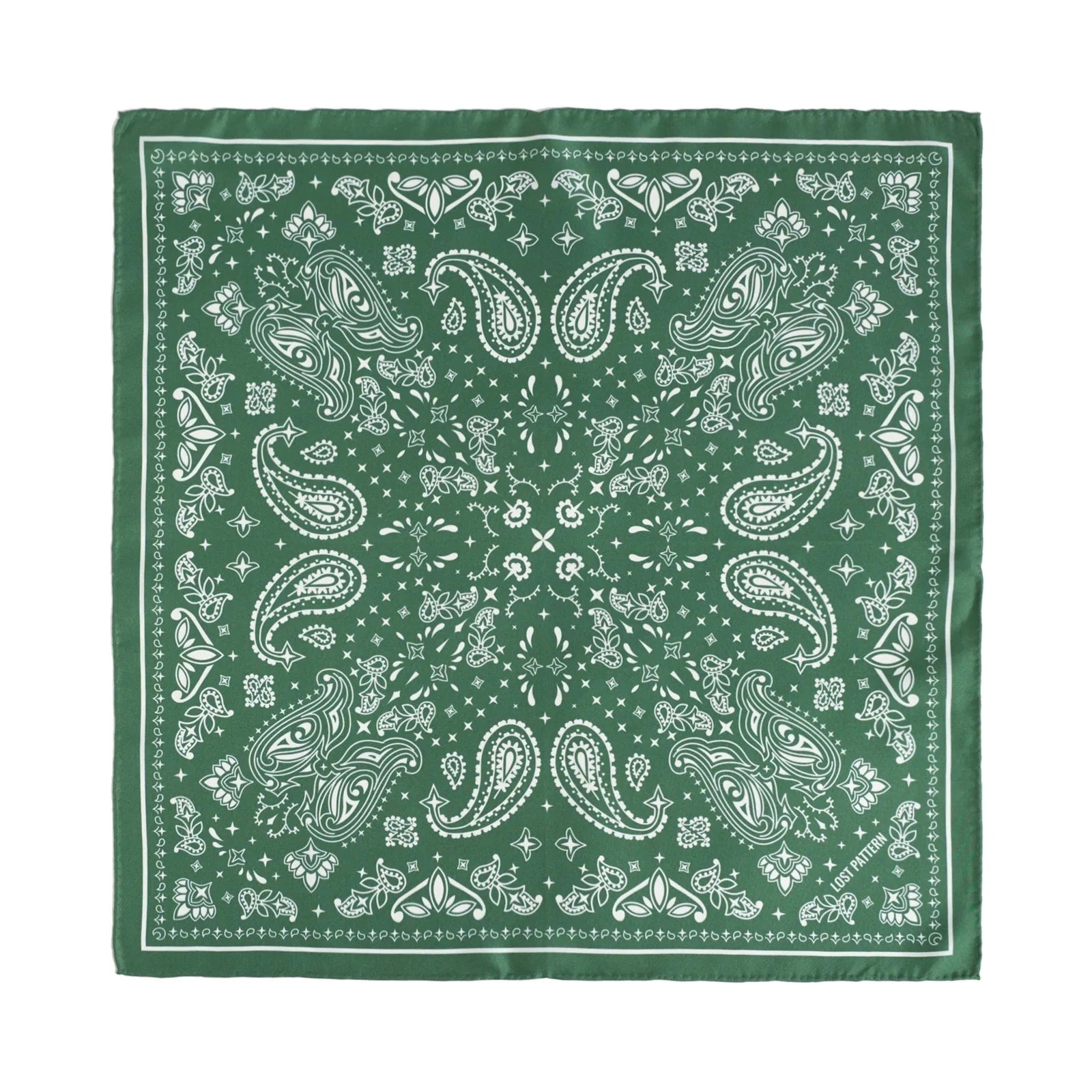 Green Paisley Silk Bandana-Accessories-Uniquities