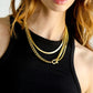 Shackle Trilogy Brass Necklace-Jewelry-Uniquities
