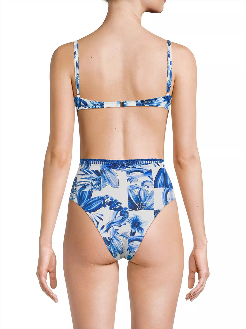 Garden Tiles Bikini Top-Swimwear-Uniquities