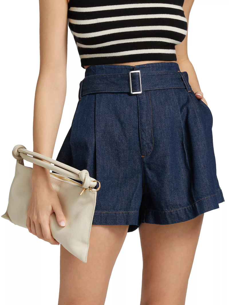 Paper Bag Short in Rinse-Denim-Uniquities