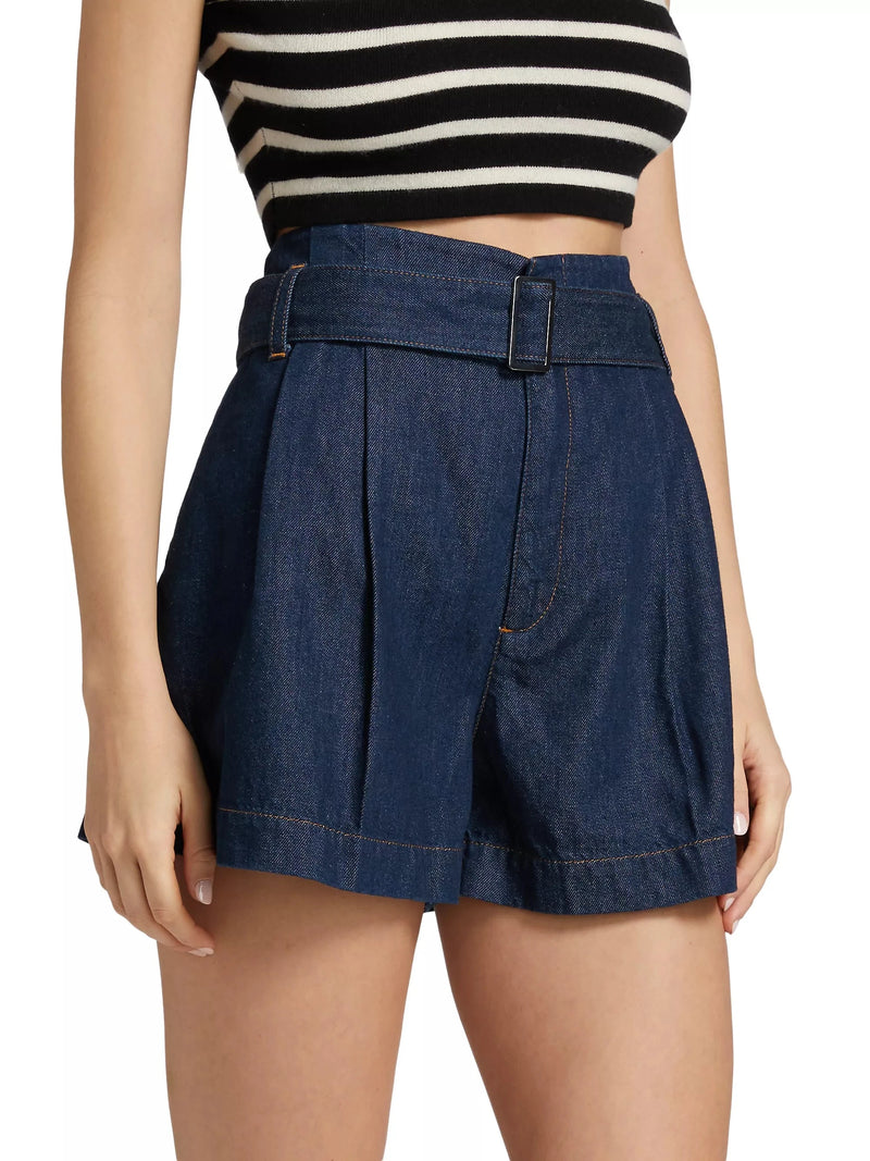 Paper Bag Short in Rinse-Denim-Uniquities