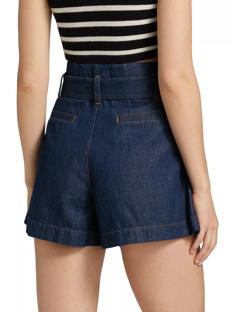 Paper Bag Short in Rinse-Denim-Uniquities