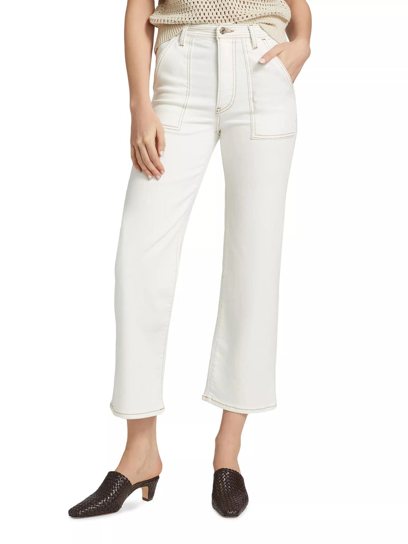 Trapunto Straight Jeans-Denim-Uniquities