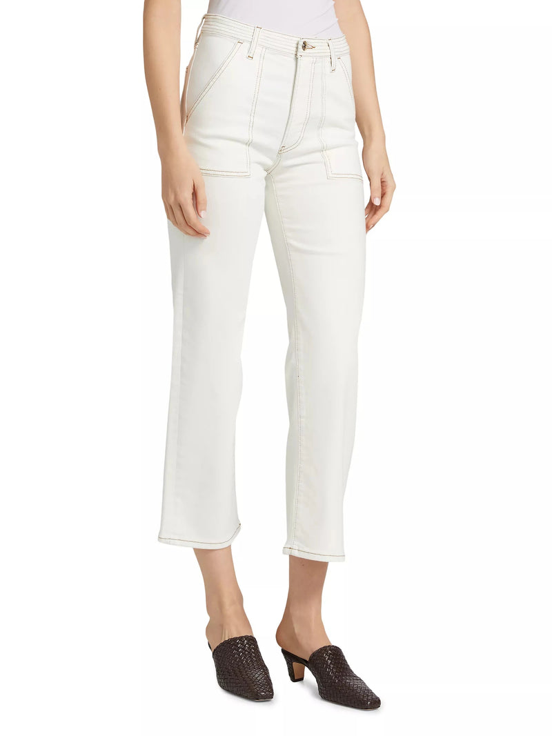 Trapunto Straight Jeans-Denim-Uniquities