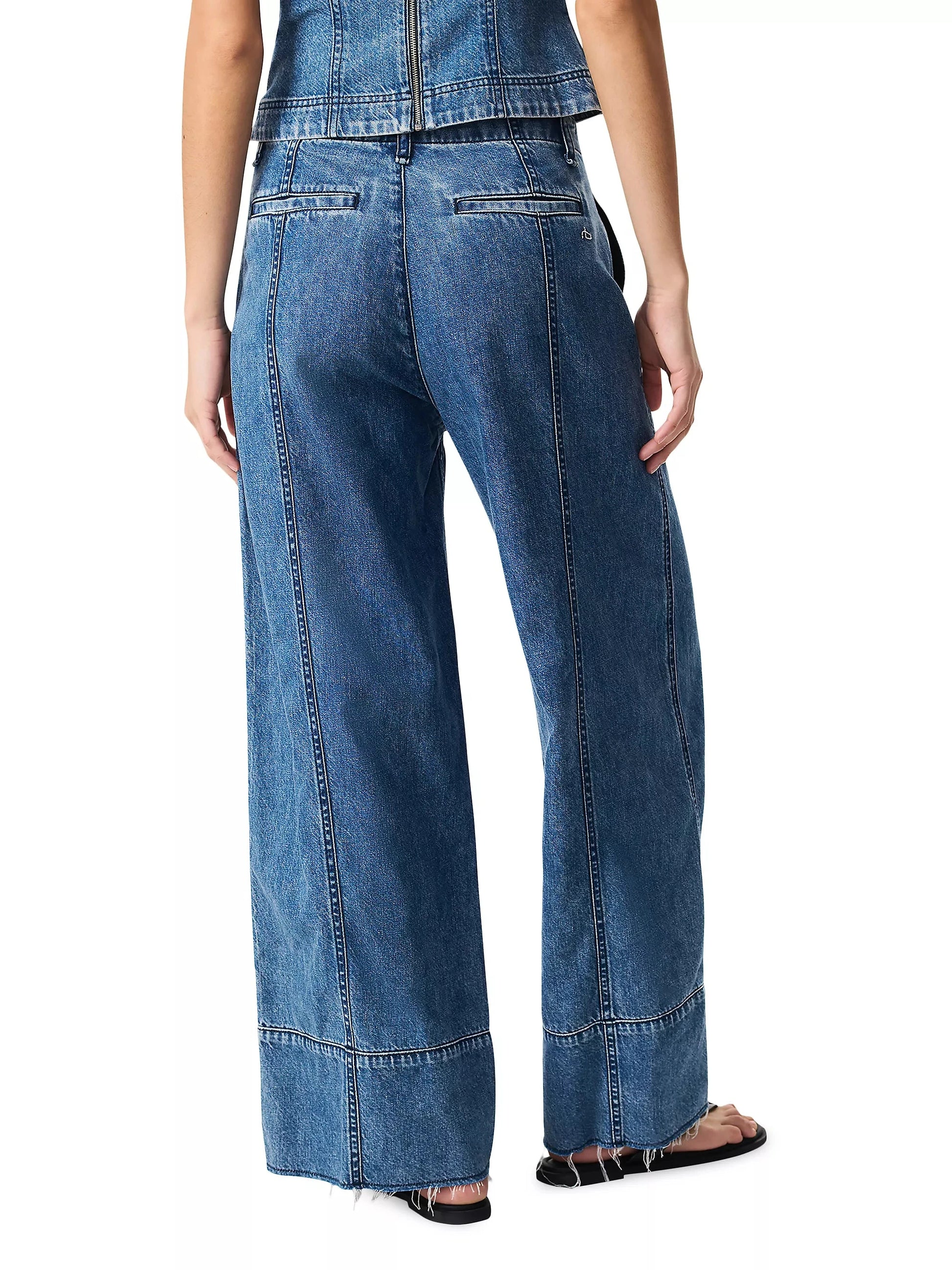 Arianna Cropped Palazzo Jeans-Denim-Uniquities