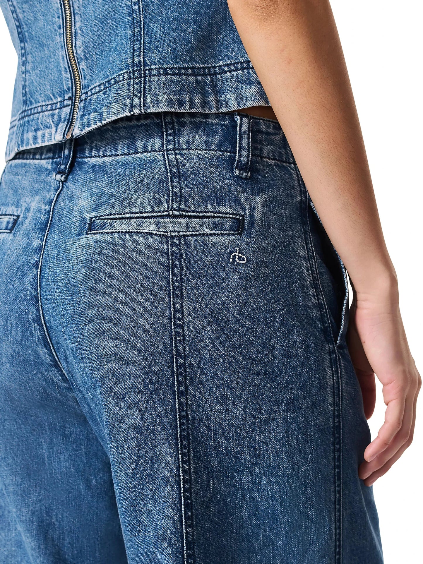 Arianna Cropped Palazzo Jeans-Denim-Uniquities