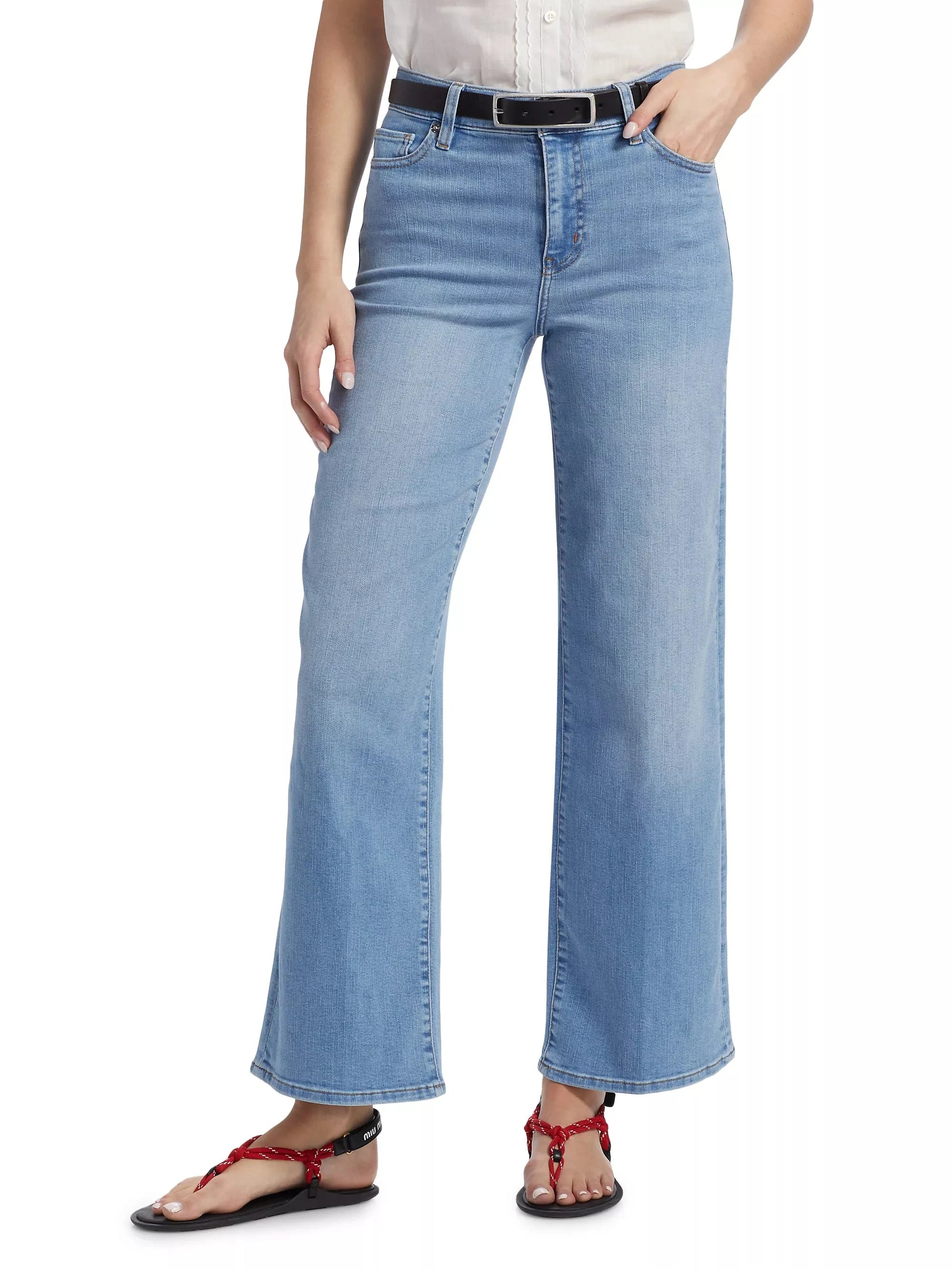 Le Slim Palazzo Jeans-Denim-Uniquities