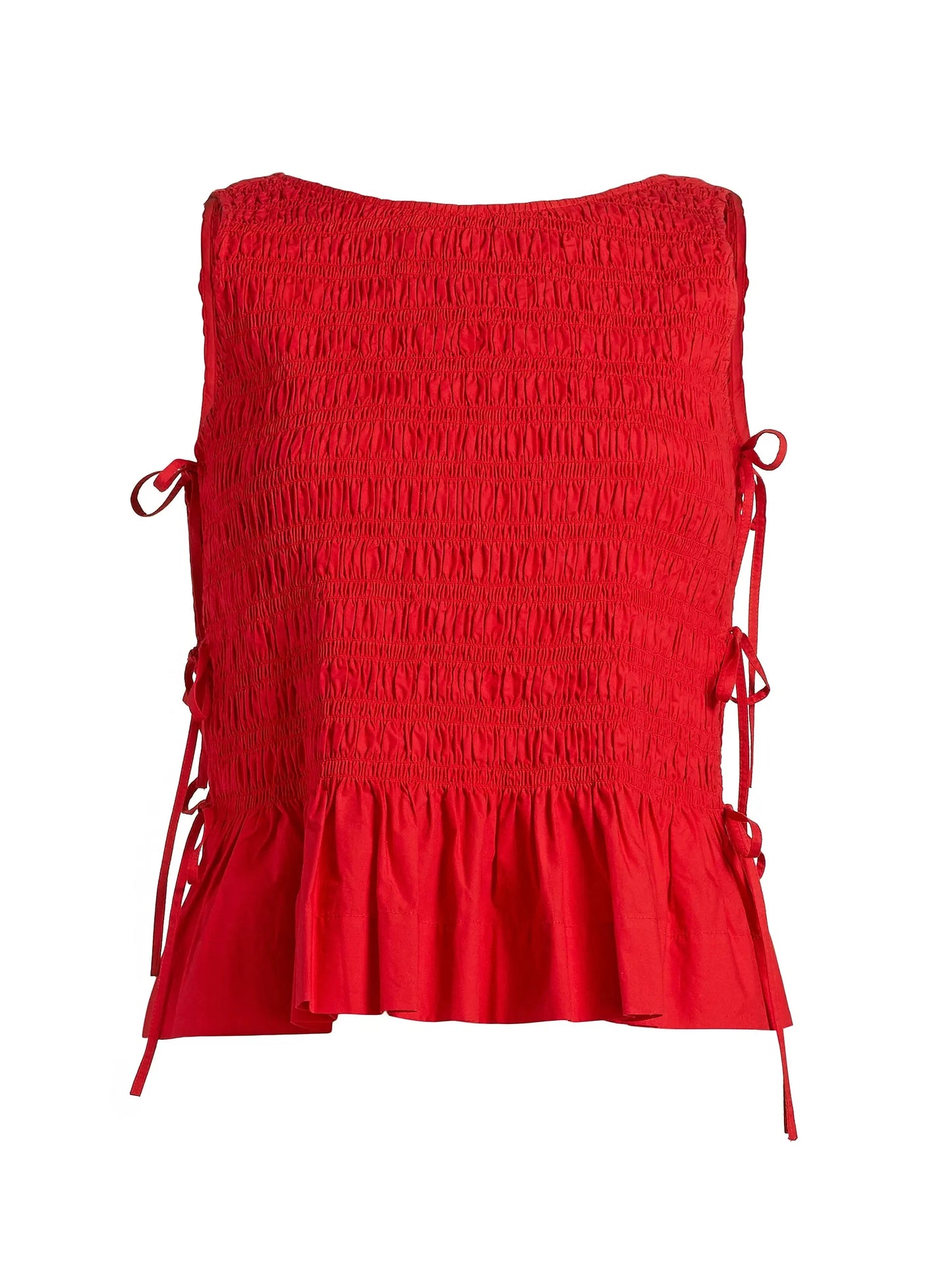 Poplin Smock Tie String Top-Tops/Blouses-Uniquities