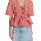 Crinkled Taffeta Tie Blouse-Tops/Blouses-Uniquities