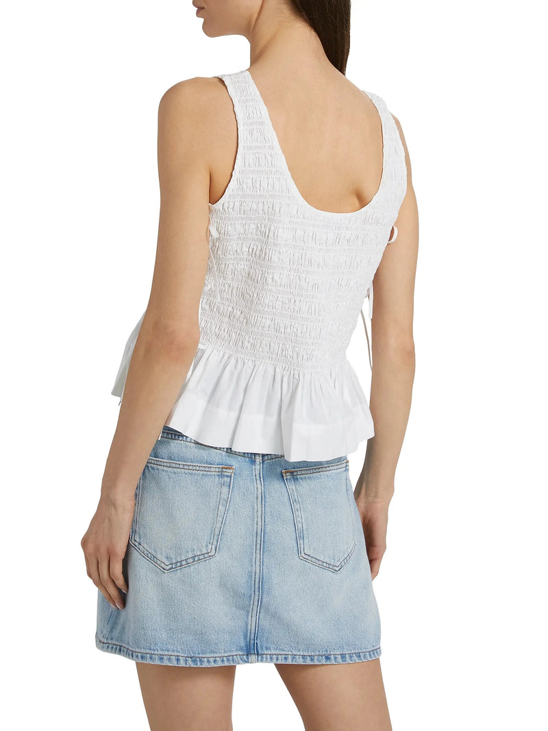 Poplin Smock Tie String Top-Tops/Blouses-Uniquities