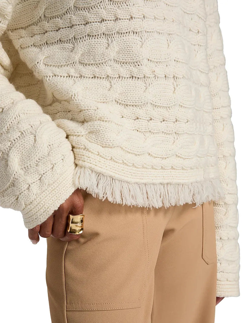 Cropped Cable Turtleneck-Sweaters-Uniquities