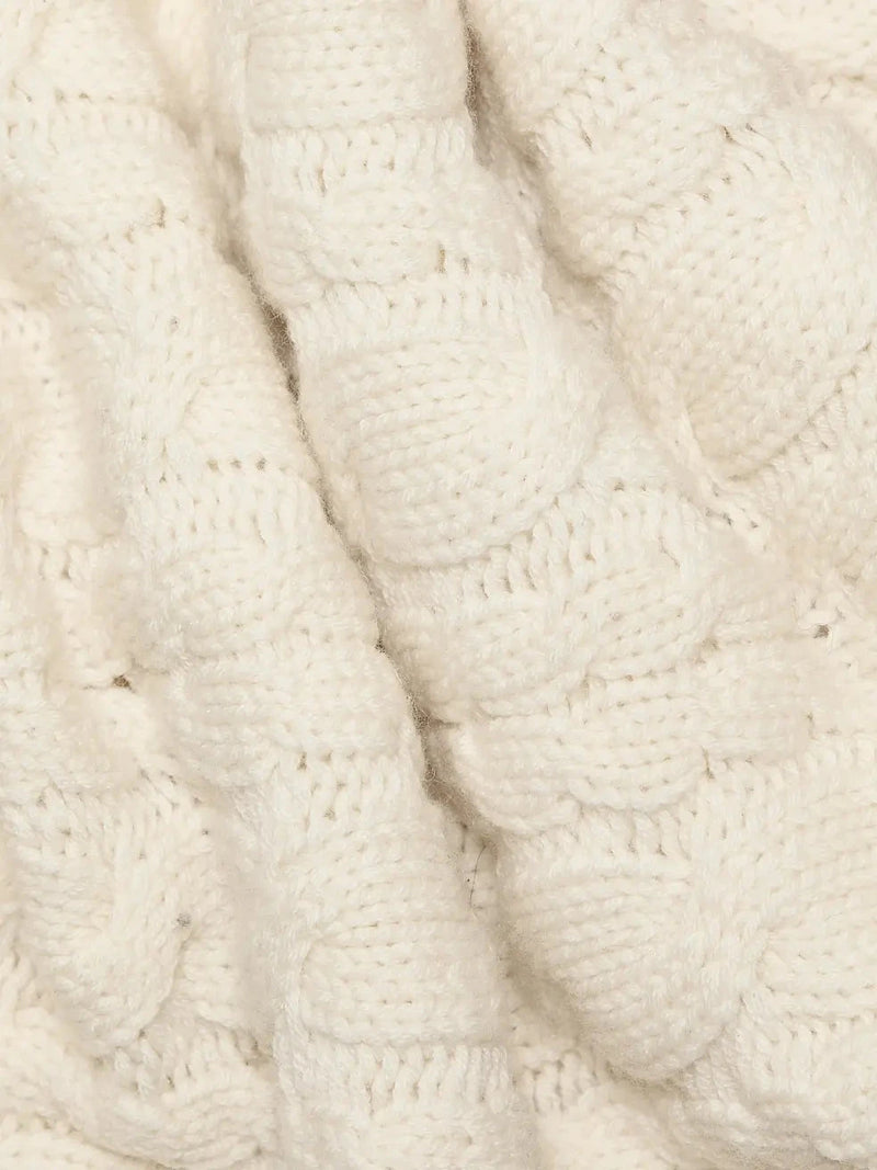 Cropped Cable Turtleneck-Sweaters-Uniquities