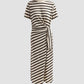 Slub Stripe Tee Midi Dress-Dresses-Uniquities