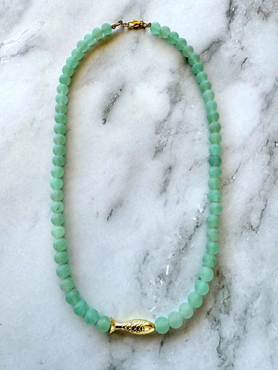 Ashia Beaded Fish Necklace-Jewelry-Uniquities