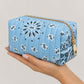 Bandana Cosmetic Pouch in Sky Blue by Uniquities - Image 2